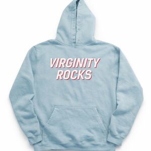 Blue Hoodie with Slogan